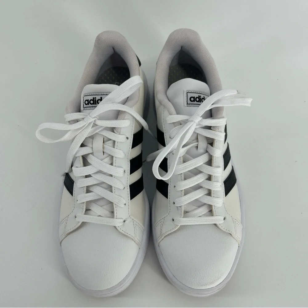 Adidas Classic White Sneakers with Black Stripes